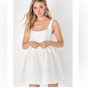 Lulus White Satin corset Dress